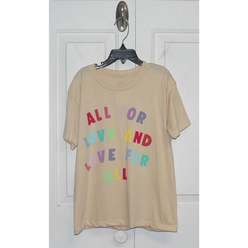 Well Worn Kids‎ "All For Love And Love For All" Tee in Cream/Rainbow Size 7